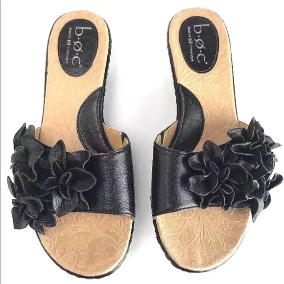 Born Shoes - B.O.C. Born Concept Wedge Sandals Leather Slides